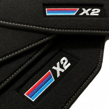 Esteiras Do Assoalho Do Carro Velour Logo Para BMW X2 F39 (2018-2023)